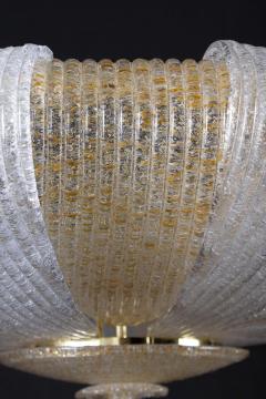 Italian Murano Glass Gold Leaves Modern Flushmount or Ceiling Light - 1898738