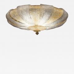 Italian Murano Glass Gold Leaves Modern Flushmount or Ceiling Light - 1899959