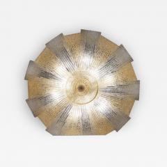 Italian Murano Glass Gold Leaves Modern Flushmount or Ceiling Light - 1899960