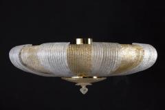 Italian Murano Glass Gold Leaves Modern Flushmount or Ceiling Light - 3125947
