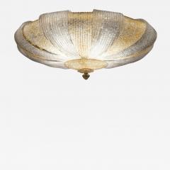 Italian Murano Glass Gold Leaves Modern Flushmount or Ceiling Light - 3130782