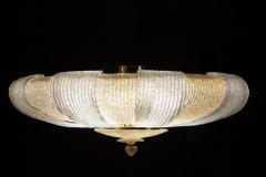 Italian Murano Glass Gold Leaves Modern Flushmount or Ceiling Light - 3808511