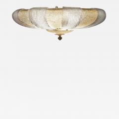 Italian Murano Glass Gold Leaves Modern Flushmount or Ceiling Light - 3813690