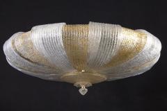 Italian Murano Glass Gold Leaves Modern Flushmount or Ceiling Light - 4787525