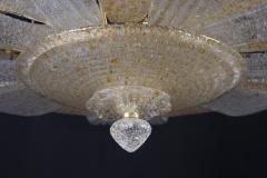 Italian Murano Glass Gold Leaves Modern Flushmount or Ceiling Light - 4787534