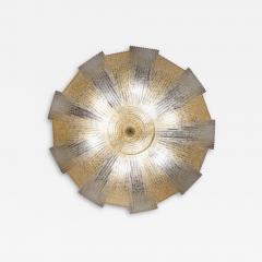 Italian Murano Glass Gold Leaves Modern Flushmount or Ceiling Light - 4788227