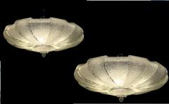 Italian Murano Glass Leaves Modern Flush Mount or Ceiling Light - 1065633