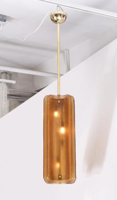 Italian Murano Glass Pendant Chandelier in Cognac Colored Glass and Brass - 4617556