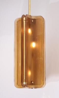 Italian Murano Glass Pendant Chandelier in Cognac Colored Glass and Brass - 4617557