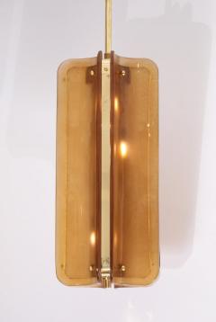 Italian Murano Glass Pendant Chandelier in Cognac Colored Glass and Brass - 4617559