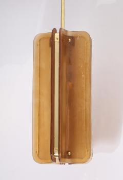 Italian Murano Glass Pendant Chandelier in Cognac Colored Glass and Brass - 4617564