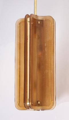 Italian Murano Glass Pendant Chandelier in Cognac Colored Glass and Brass - 4617565