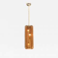 Italian Murano Glass Pendant Chandelier in Cognac Colored Glass and Brass - 4618856