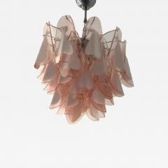 Italian Murano Glass Style Chandelier in Pink and White Color - 4385923