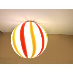 Italian Murano Glass Swirlings Sphere Flush Mount in 70s Style - 4350042