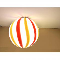 Italian Murano Glass Swirlings Sphere Flush Mount in 70s Style - 4602667