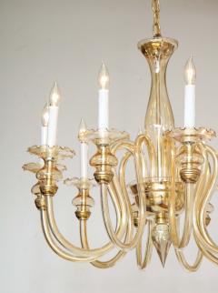 Italian Murano Glass and Brass 1950s Ten Arm Chandelier - 2505638