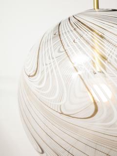 Italian Murano Glass and Brass Globe Chandelier circa 1960 - 3089512