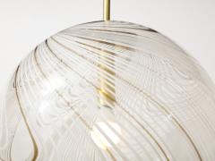 Italian Murano Glass and Brass Globe Chandelier circa 1960 - 3089516