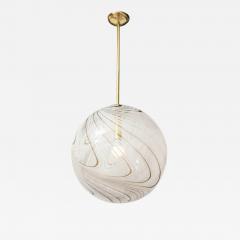 Italian Murano Glass and Brass Globe Chandelier circa 1960 - 3090897