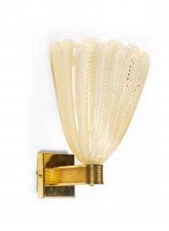 Italian Murano Gold Dusted Glass Wall Sconces - 1377167