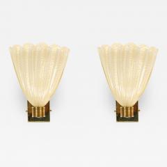 Italian Murano Gold Dusted Glass Wall Sconces - 1462350
