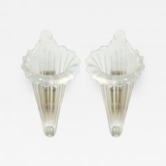Italian Murano Iridescent Glass Cornucopia Wall Sconces - 1462346