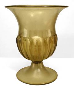 Italian Murano Pulegoso Green Glass Urn Table Lamp - 1377452