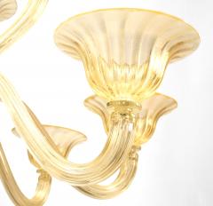 Italian Murano SOMMERSO Gold Dusted Fluted Glass Chandeliers - 738378