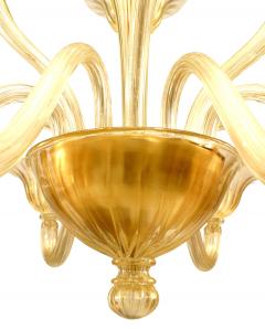 Italian Murano SOMMERSO Gold Dusted Fluted Glass Chandeliers - 738379