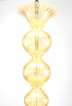 Italian Murano SOMMERSO Gold Dusted Fluted Glass Chandeliers - 738380