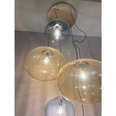 Italian Murano Style Glass Sputnik Chandelier Flush Mount With Big Spheres - 4303446