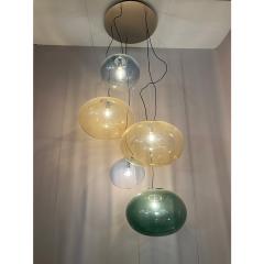 Italian Murano Style Glass Sputnik Chandelier Flush Mount With Big Spheres - 4303448