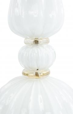 Italian Murano White Gold Dusted Glass Table Lamp - 1378034