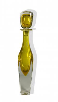 Italian Murano Yellow Glass Decanter - 4195451