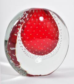 Italian Murano red bubble vase - 1174032