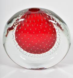 Italian Murano red bubble vase - 1174033