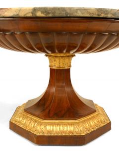 Italian Neapolitan Neo Classic Walnut Center Table with Marble Top - 1424511