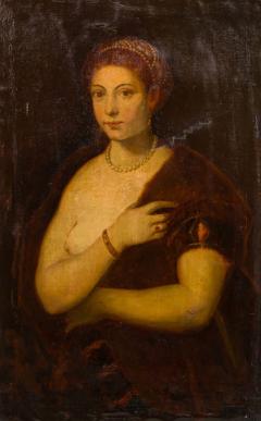 Italian Neo Classic Draped Lady Portrait - 4539816