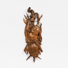Italian Neo Classic Fruitwood Trophy Wall Plaque - 4250444