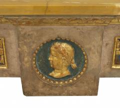 Italian Neo Classic Gilt Marble Top Console Table - 2799287