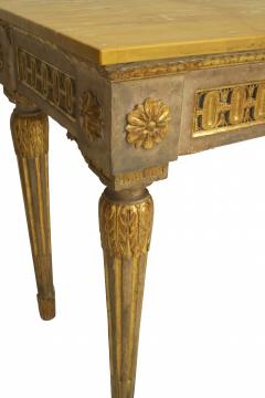 Italian Neo Classic Gilt Marble Top Console Table - 2799288