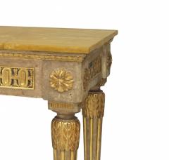 Italian Neo Classic Gilt Marble Top Console Table - 2799290