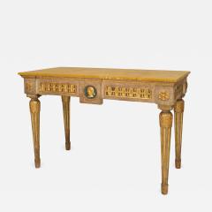 Italian Neo Classic Gilt Marble Top Console Table - 2799723