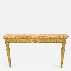 Italian Neo Classic Gilt and Marble Top Console Table - 2802202