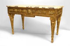 Italian Neo Classic Gilt and Marbled Console Table - 1428083