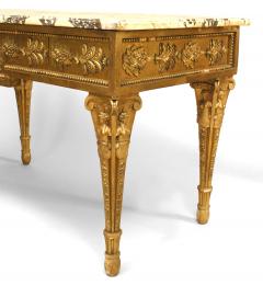 Italian Neo Classic Gilt and Marbled Console Table - 1428085