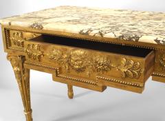 Italian Neo Classic Gilt and Marbled Console Table - 1428087