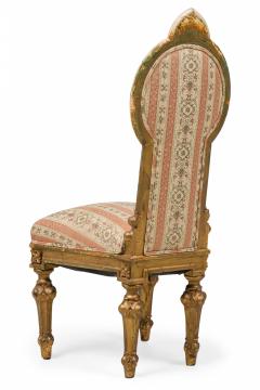 Italian Neo Classic Giltwood Stripe Upholstered Dining SIde Chair - 4169864