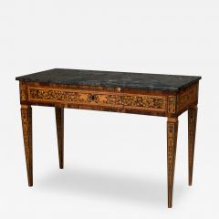 Italian Neo Classic Inlaid Marquetry Single Drawer Centre Table - 4628237